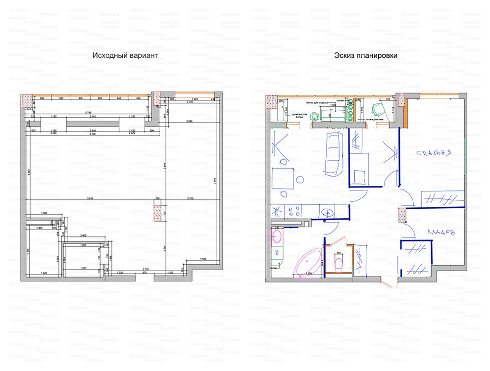 Идеи перепланировки для двухкомнатных квартир