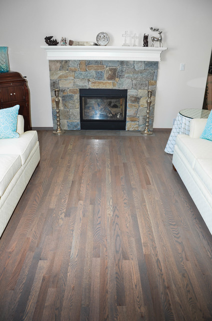 Hardwood Flooring Traditional Red Oak With Classic Grey Stain