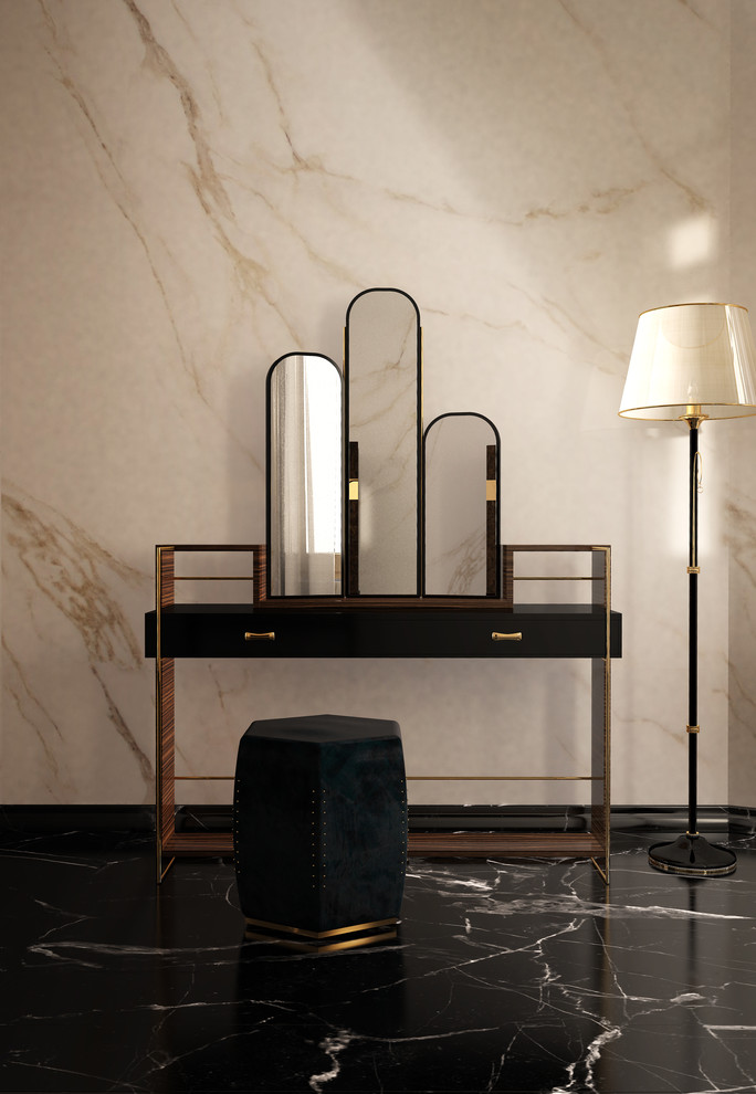 Contemporary Ebony Wood Veneer Designer Dressing Table - Contemporary ...