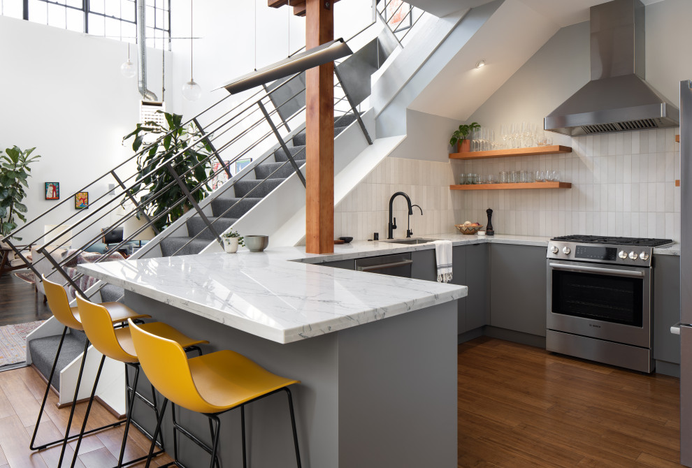 Inspiration for an industrial kitchen remodel in San Francisco