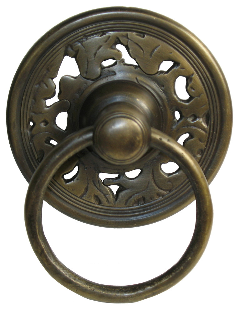 Ring Pull With Carved Filigree Backplate Traditional And