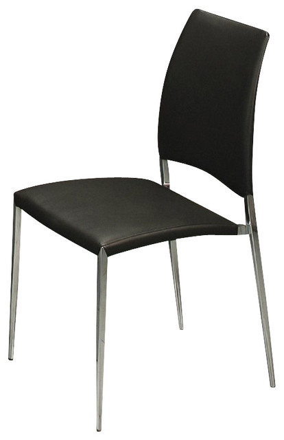 Pastel Ferguson Side Chair - Chrome - PU Black