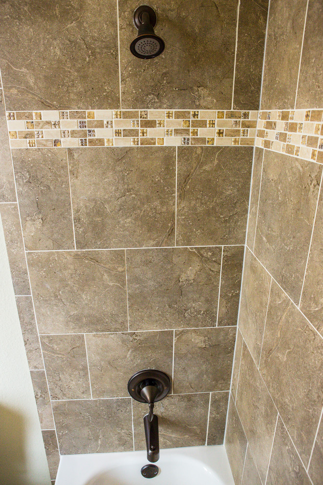 Example of a transitional bathroom design in Austin