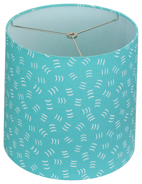 Maratodd Fabric Drum Lampshade 12 X 13 Cologne Collection Aqua
