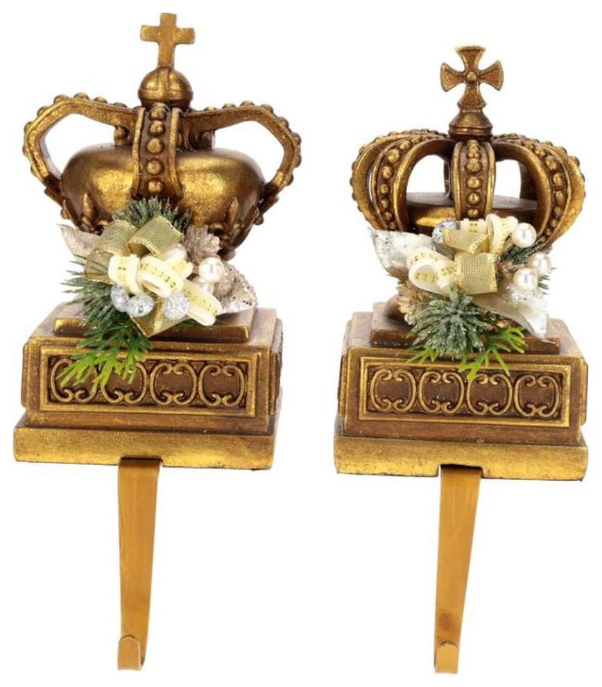 Mark Roberts Christmas 2023 Jeweled Crown Stocking Holder 10.5