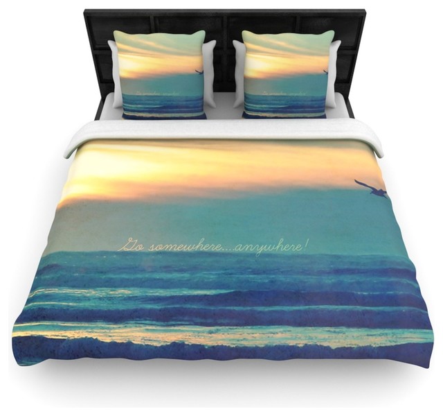 Robin Inson Go Somewhere Teal Orange Duvet Cover Robin Inson Go Somewhere Teal Orange Duvet Cover Contemporary Covers And Sets By Kess Global Inc
