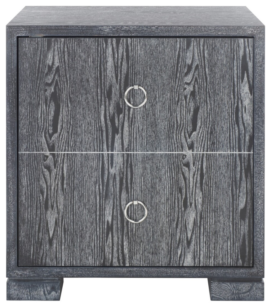 CERUSED DRESSER WITH ROUNDED EDGES AND LEGS | BLACK CERUSED