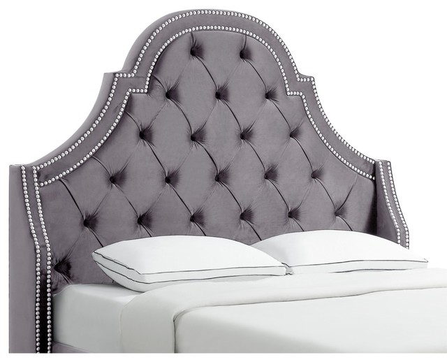 Charlotte Tufted Nailhead Trim Headboard Traditional Headboards