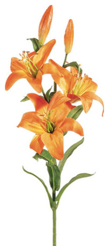 Silk Plants Direct Lily, Pack of 12, Orange