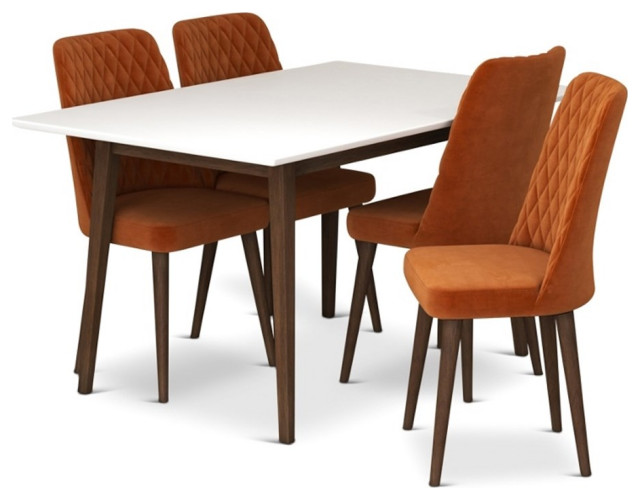 Adir Mid Century Modern 5 Piece Dining Room & Kitchen Set Dining Sets