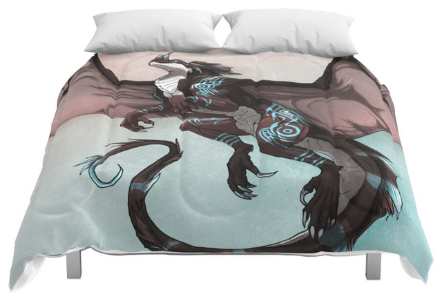 Society6 Tattooed Dragon Comforter Contemporary Comforters And