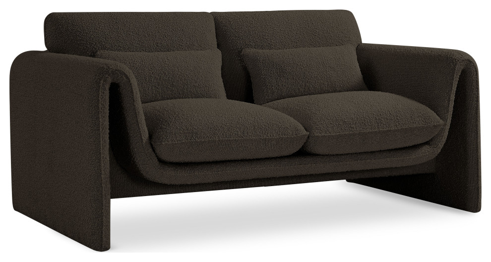 Stylus Boucle Fabric Upholstered Set Transitional Loveseats by Meridian Furniture Houzz