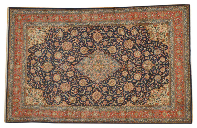 Full Pile 100% Wool, Hand-Knotted Semi Antique Persian Sarouk Rug