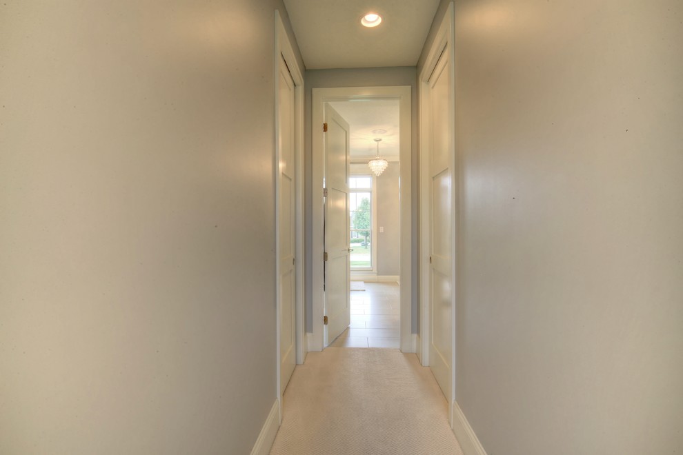 Example of a transitional home design design in Chicago