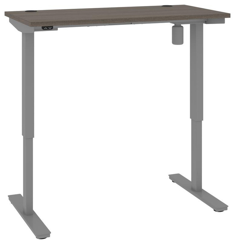 Bestar Upstand 24"x48" Standing Desk, Bark Gray Contemporary Desks