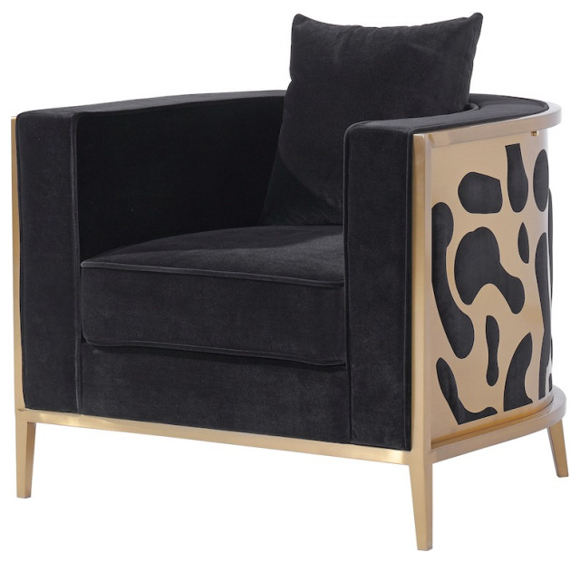 Bernice Black and Gold Accent Chair