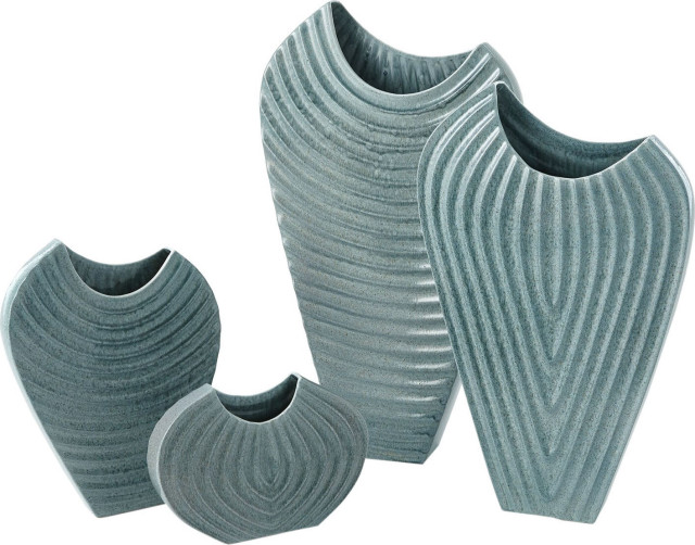 Ripple Vase, Large Transitional Vases by HedgeApple Houzz