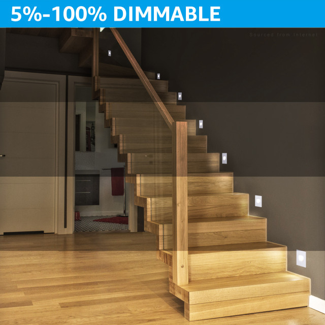 3 Pack 5CCT 120V LED Step Lights, Dimmable 3.5W Indoor Outdoor Stair ...