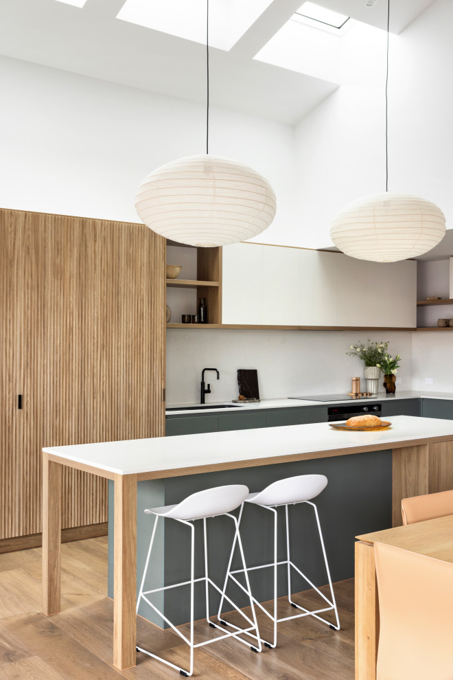 This is an example of a scandinavian kitchen in Melbourne.