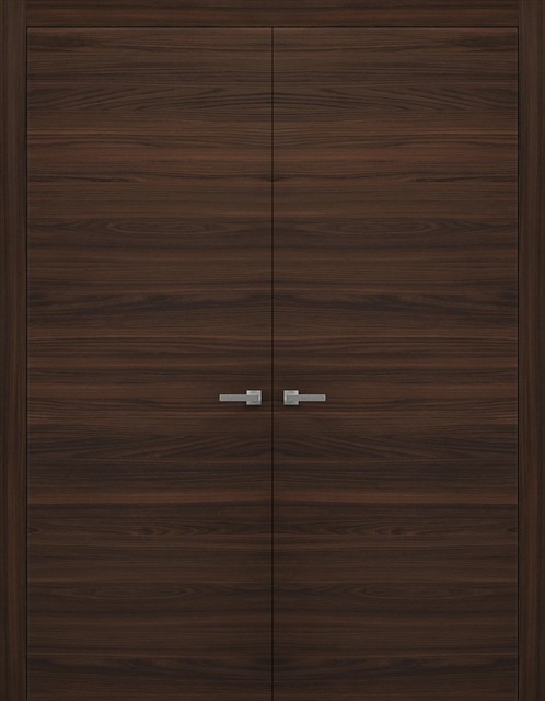French Double Doors 48 X 80 With Frames Hardware Planum 0010 Chocolate Ash