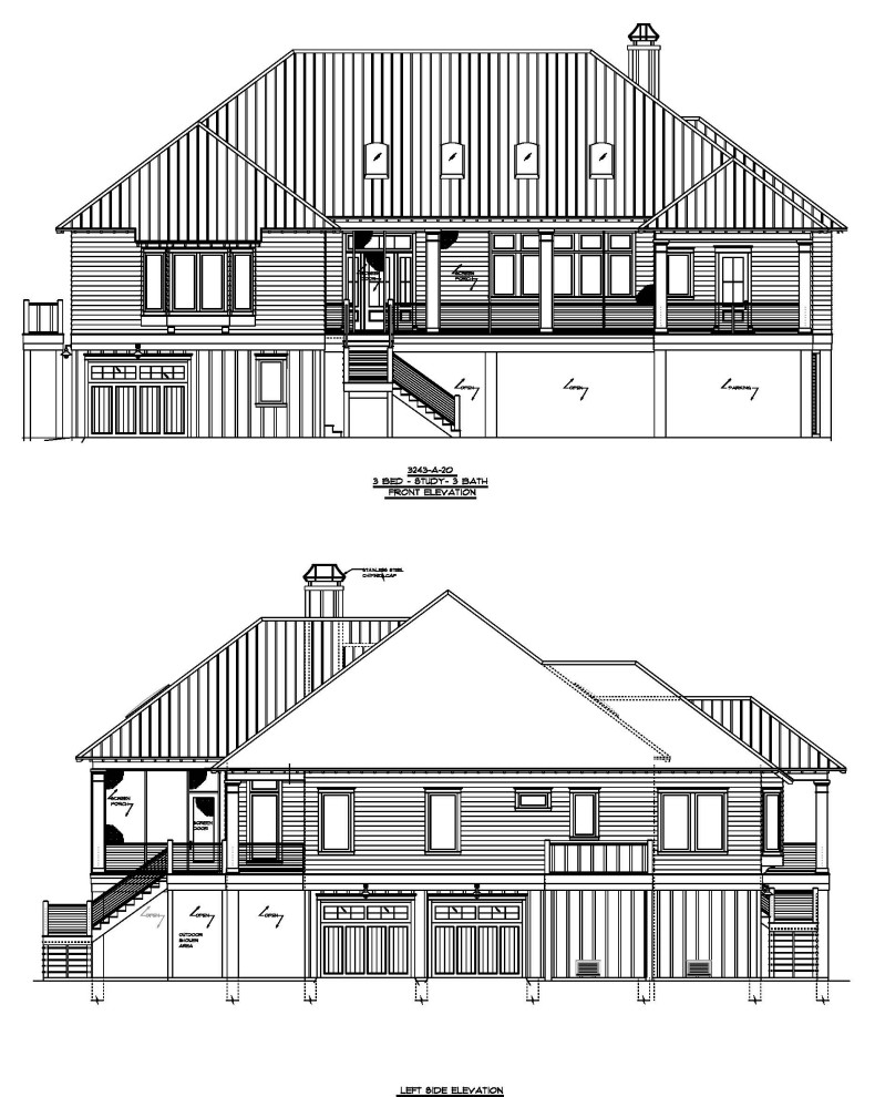 Plan #3243-A-20  3 BED - STUDY- 3 BATH