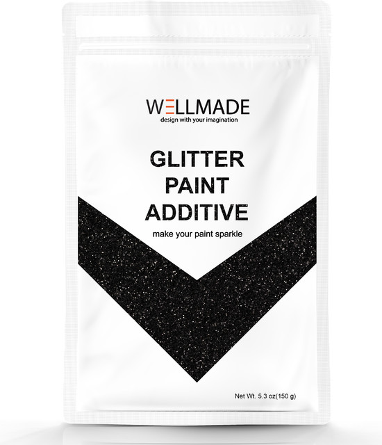 Black Glitter Paint Additive 5.3oz/150g/bag + 2pcs buffing pad, 5.3 oz