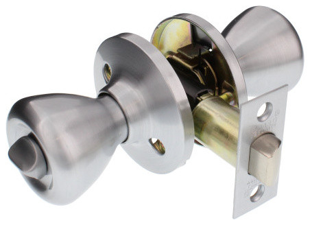 Guard Security Privacy Bed And Bath Door Knob Lockset Satin Chrome