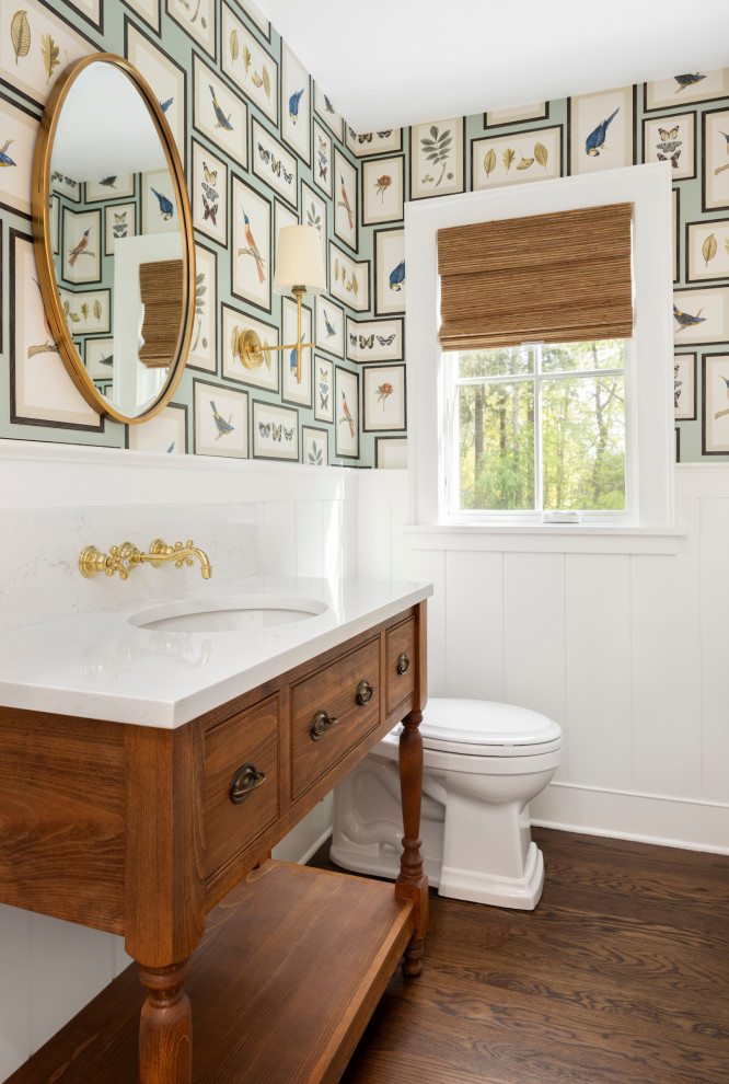 Design ideas for a traditional powder room in Portland.