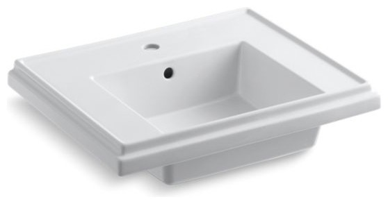 Kohler Tresham24" Pedestal Bathroom Sink Basin with Single Faucet Hole, White