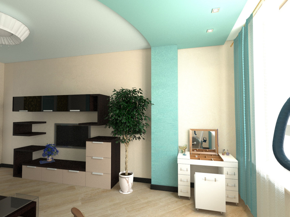 Комната в современном стиле для молодой девушки.