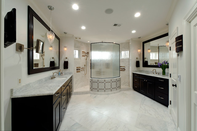 Master Bath Walk Through Shower Separate Vanities