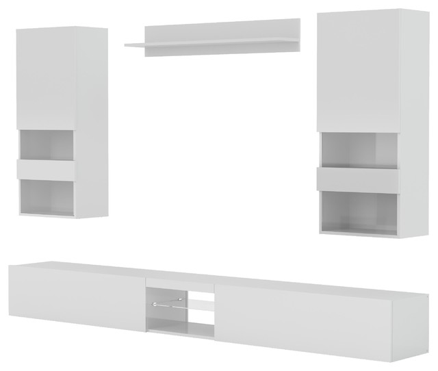 Neverland TV Stand With Wall Units, 4-Piece Set