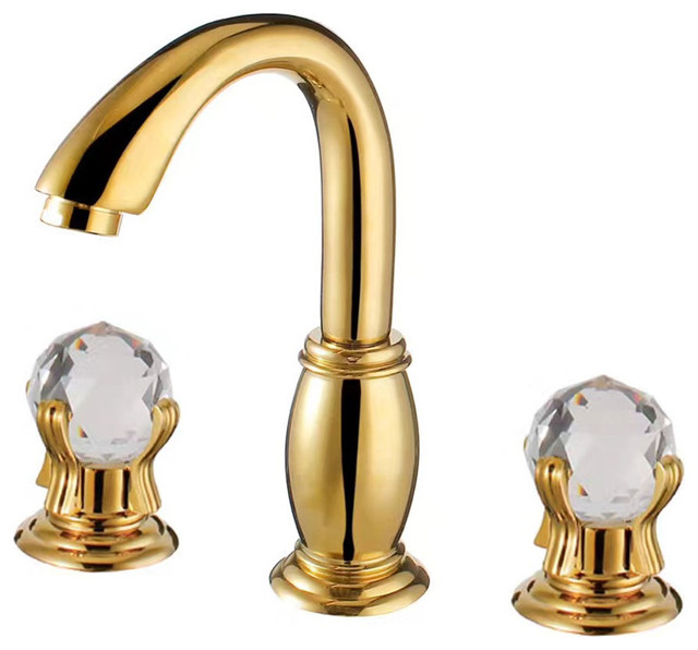 Savona Dual Handle Gold Bathroom Faucet With Hot Cold Mixer