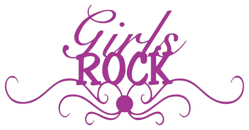 Decal Vinyl Wall Sticker Girls Rock Quote Contemporary Wall Decals 