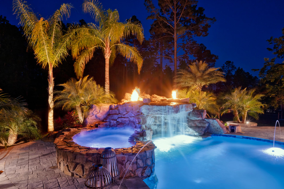 Pool - rustic pool idea in Jacksonville