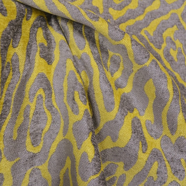 Catwalk Lemon Animal Print Chenille Fabric