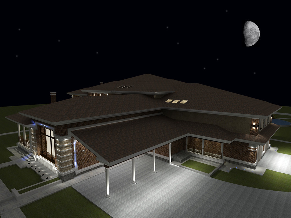 Освещение загородного комплекса