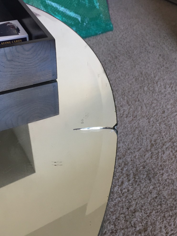 How to fix 2 inch crack in mirror coffee table? Houzz AU
