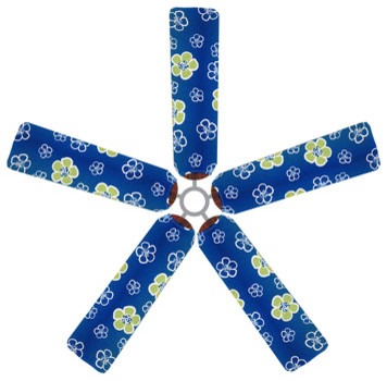 Green Hibiscus Fan Blade Covers Set Of 5 Tropical Ceiling Fan