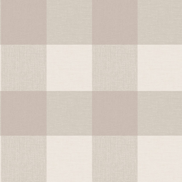 Ernie Neutral Plaid Wallpaper - Farmhouse - Wallpaper - by Brewster