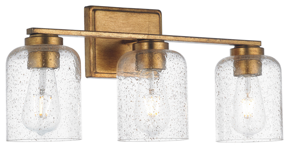 3 Light Traditional Vanity Light in Gold Traditional Bathroom Vanity Lighting by CFC