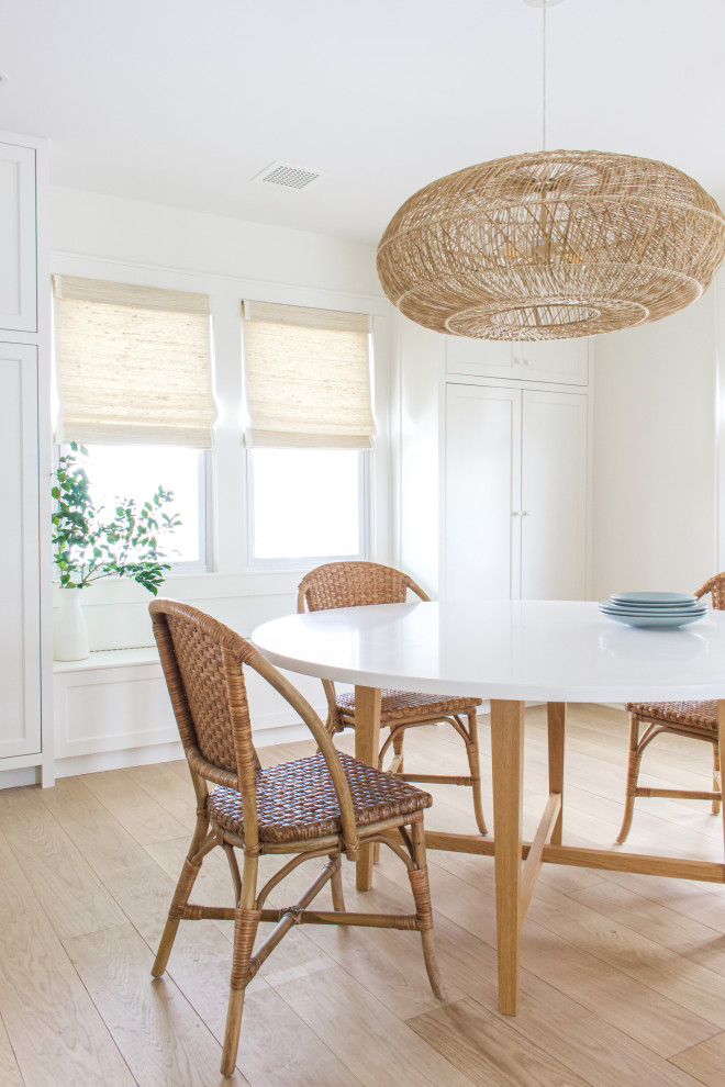 Inspiration for a beach style dining room in New York.