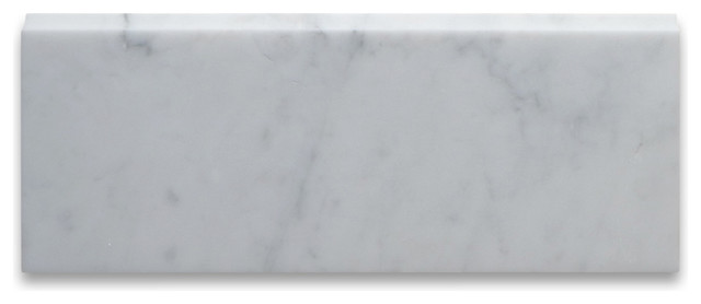 5 X12 Carrara White Baseboard Trim Molding Honed Traditional 5 X12 Carrara White Baseboard Trim Molding Honed