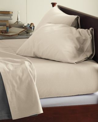 Garnet Hill Signature Cotton Flannel Sheets - California King - Fitted - Oatmeal