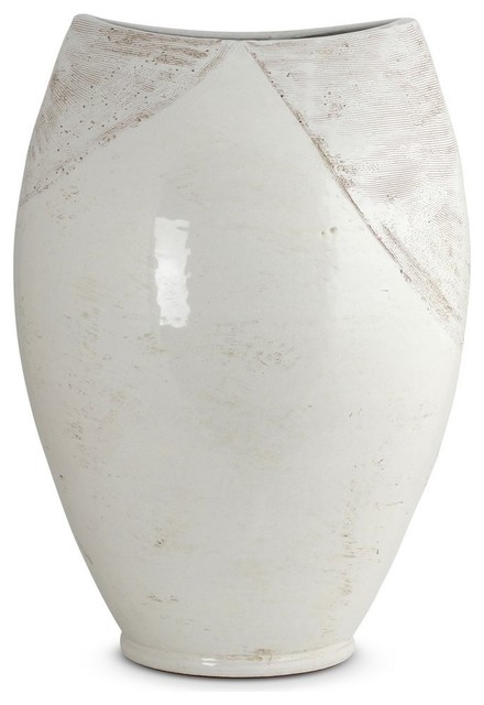 Scavo Graffito Oblong Large Tall Vase With Graffito Motif