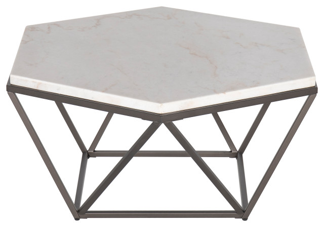 Corvus White Marble Top Cocktail Table - Transitional - Coffee Tables ...