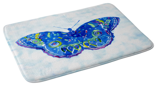 Cayenablanca Watercolour Butterfly Memory Foam Bath Mat