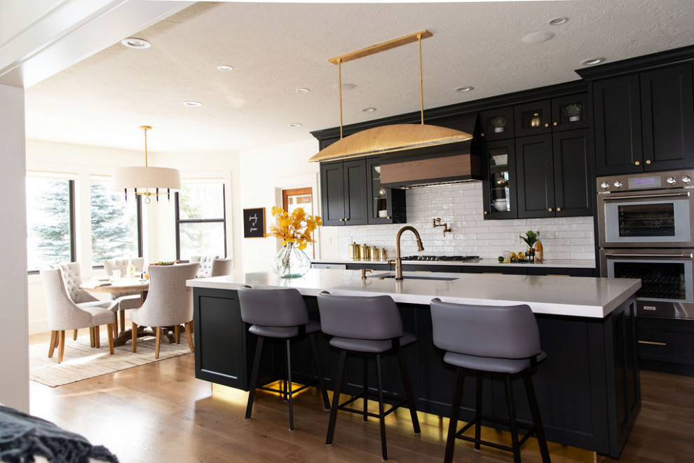 Example of a transitional kitchen design in Seattle