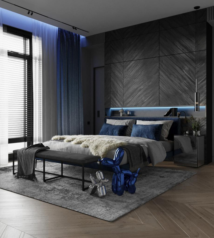 Спальня в таунхаусе в поселке Новорижский, 277 м2