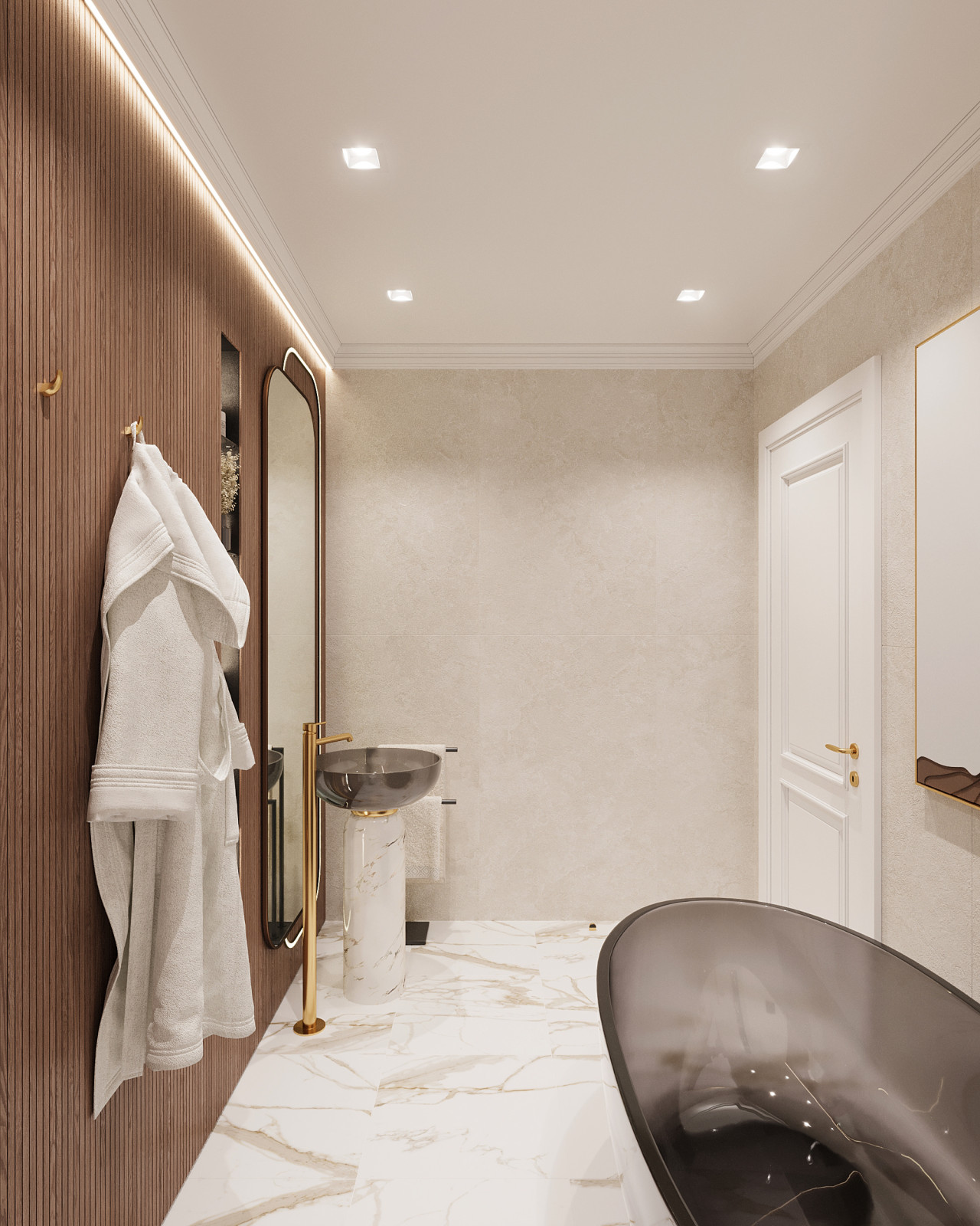 Маленький и модный совмещенный санузел